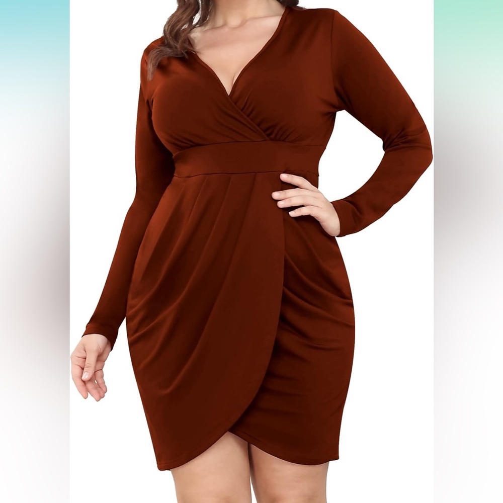 Amazon Burgany Long Sleeve Dress